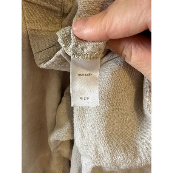 J. Jill Womens Love Linen Tan Wide Leg Pant Coastal Lagenlook Stretch Large - Picture 8 of 8